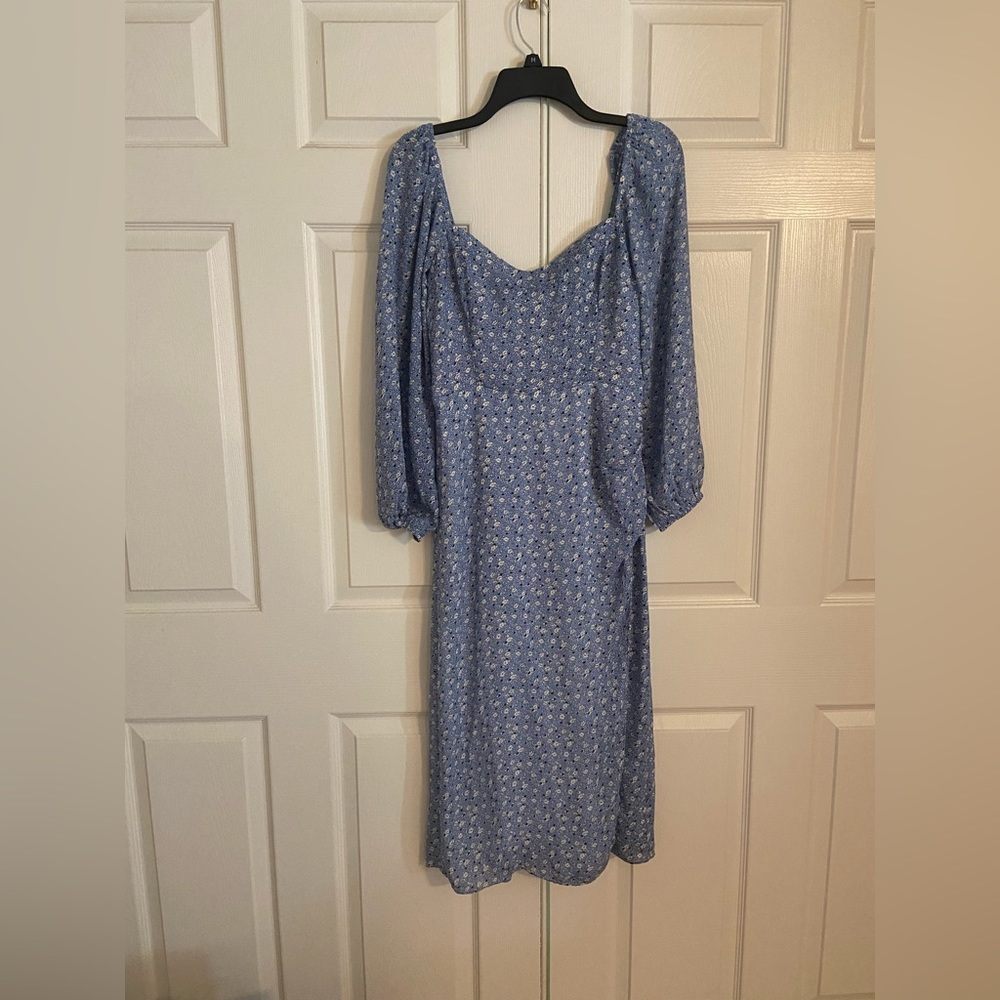 Abercrombie Long-Sleeve Draped Skirt Midi Dress